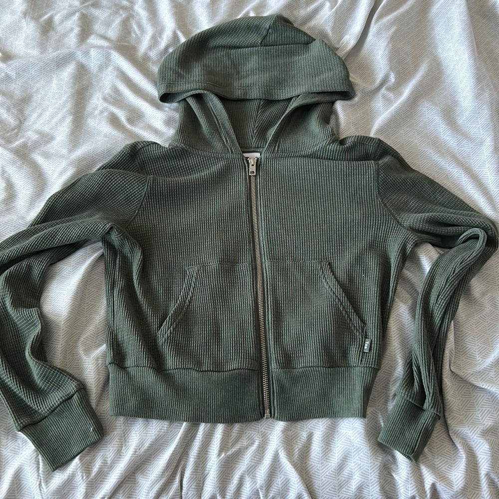TNA Green Zip-Up Hoodie